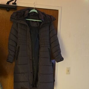 Guess Charcoal Long Puffer Jacket